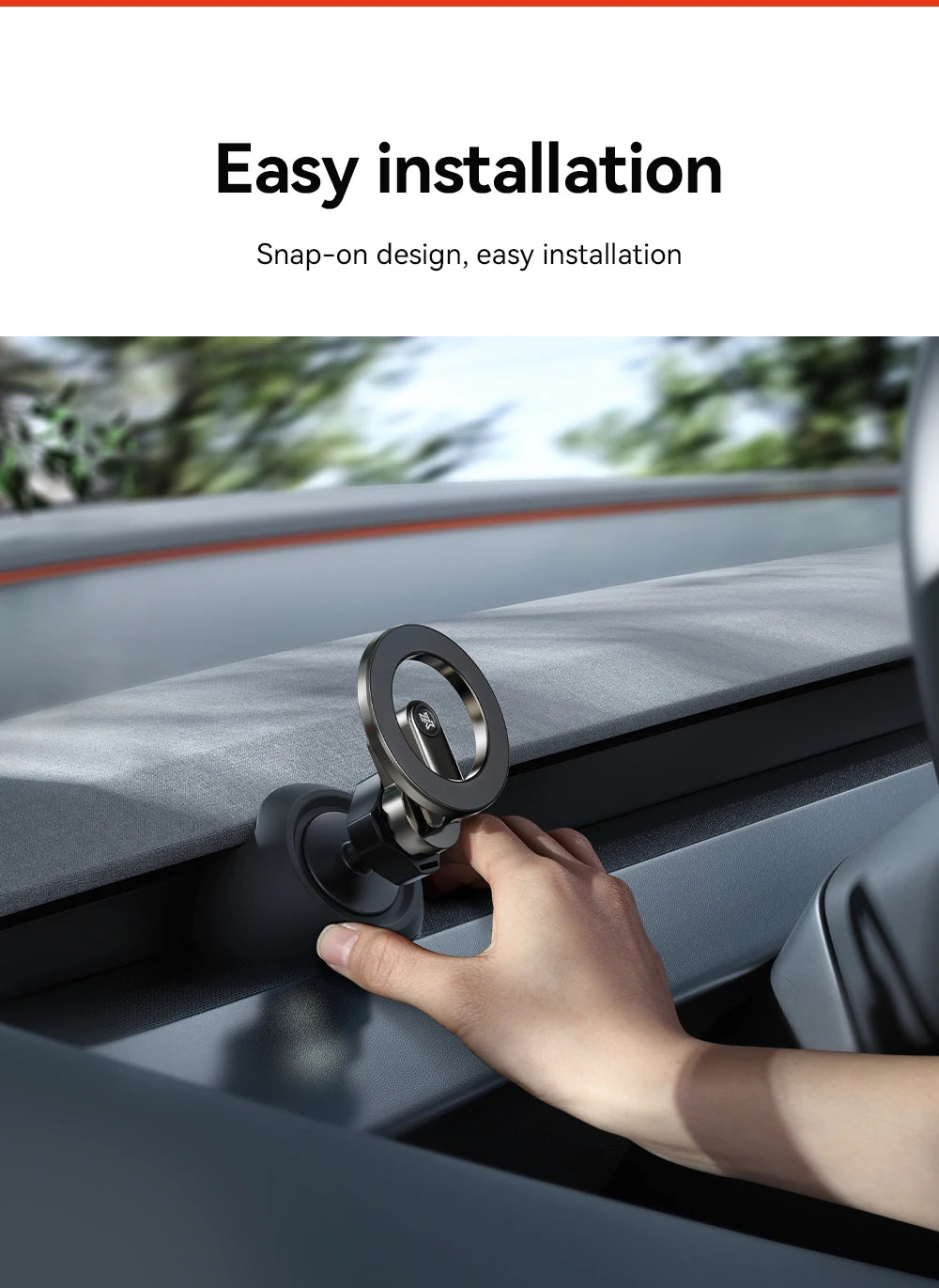 Magnetic Tesla Car Phone Holder – 360° Rotating