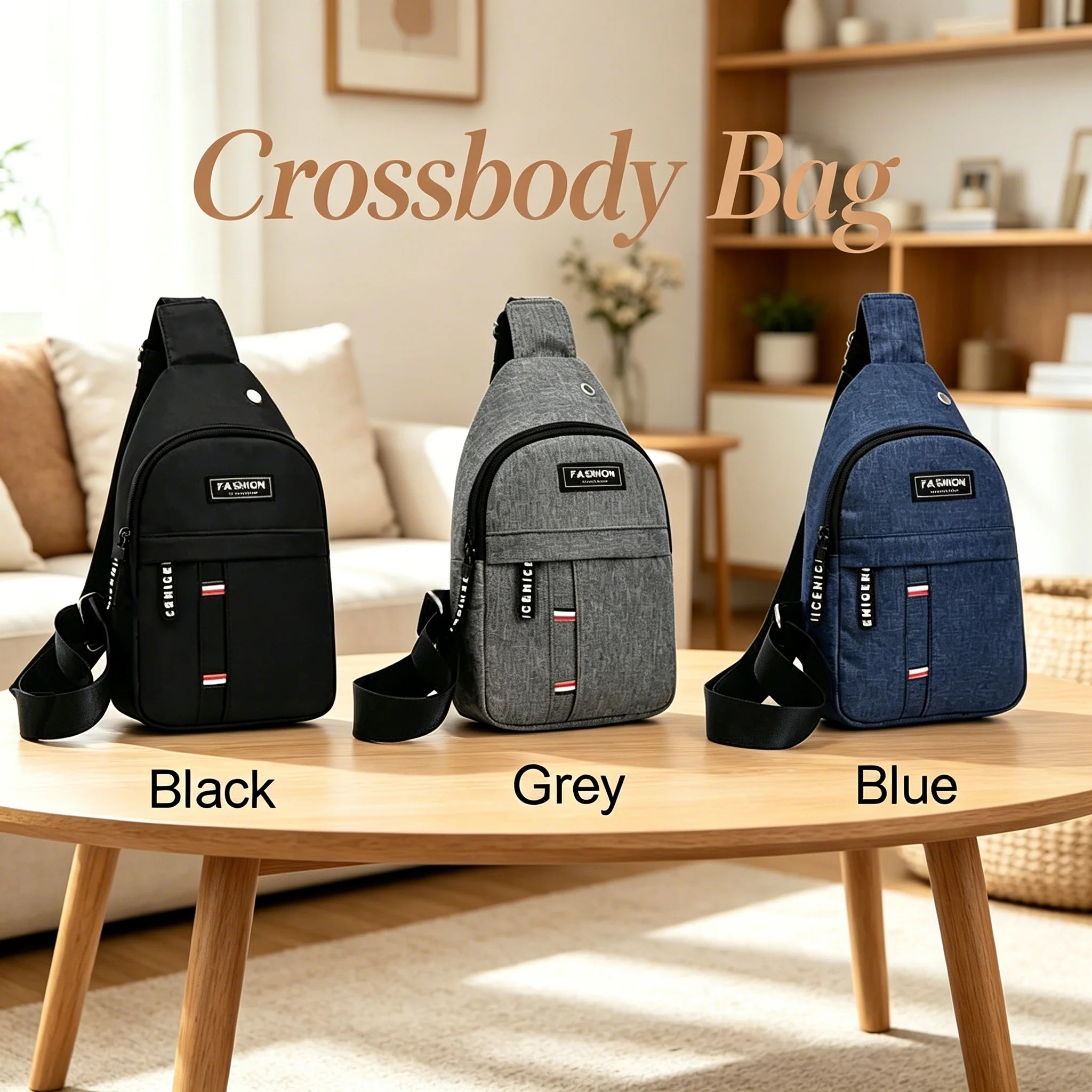 Classic Canvas Crossbody Sling Bag – Waterproof Chest Bag
