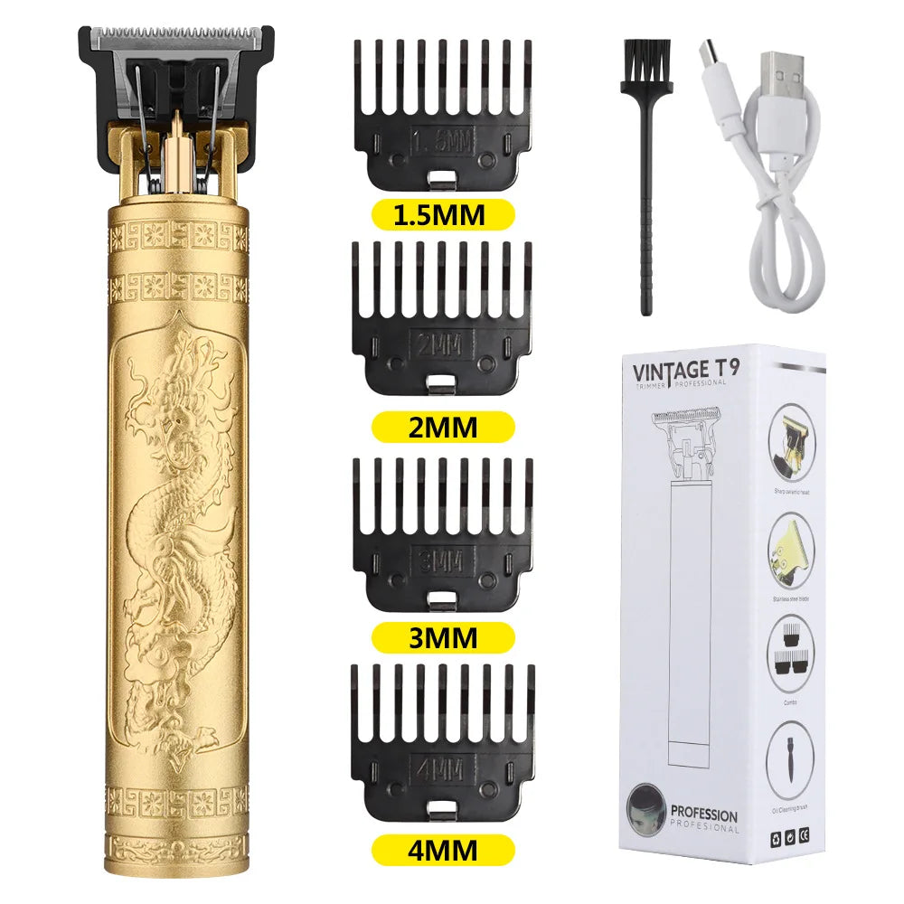 Retro T9 Professional Hair & Beard Trimmer – Cordless Electric Grooming Kit