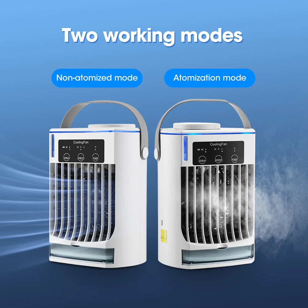Portable Mini Air Cooler & Humidifier with LED Night Light