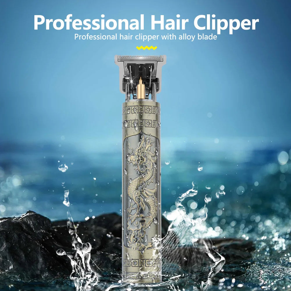 Retro T9 Professional Hair & Beard Trimmer – Cordless Electric Grooming Kit