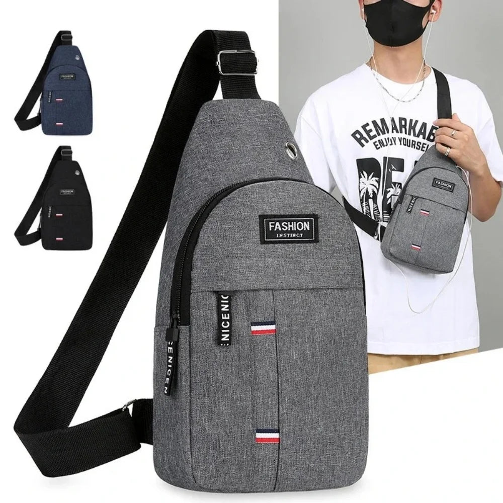 Classic Canvas Crossbody Sling Bag – Waterproof Chest Bag