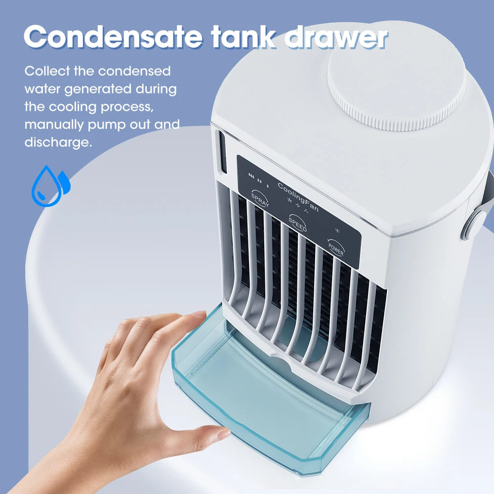 Portable Mini Air Cooler & Humidifier with LED Night Light