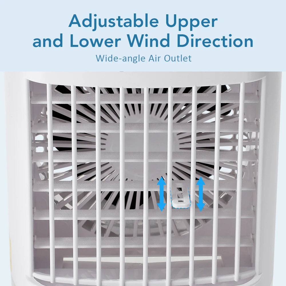 Portable Mini Air Cooler & Humidifier with LED Night Light