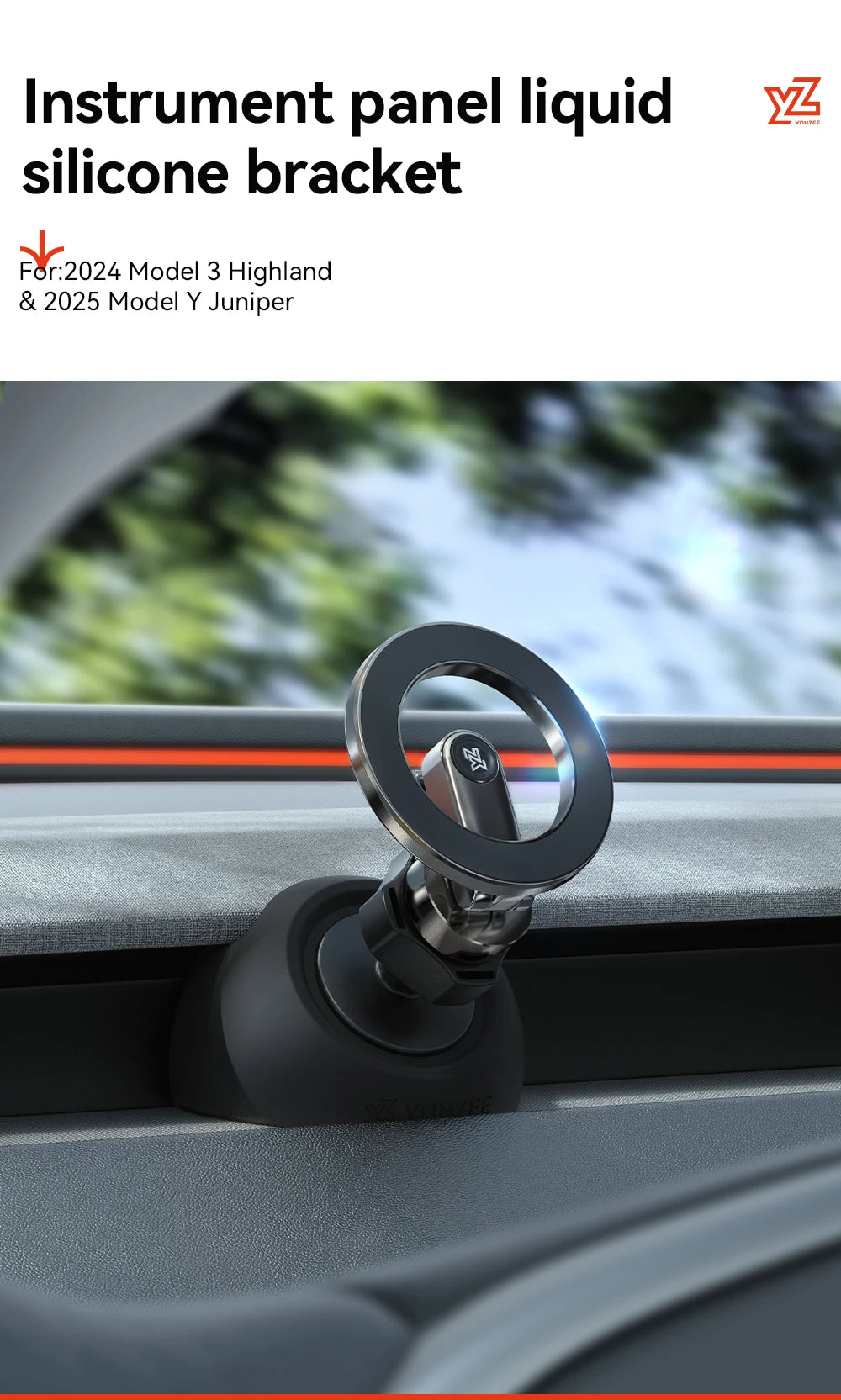 Magnetic Tesla Car Phone Holder – 360° Rotating