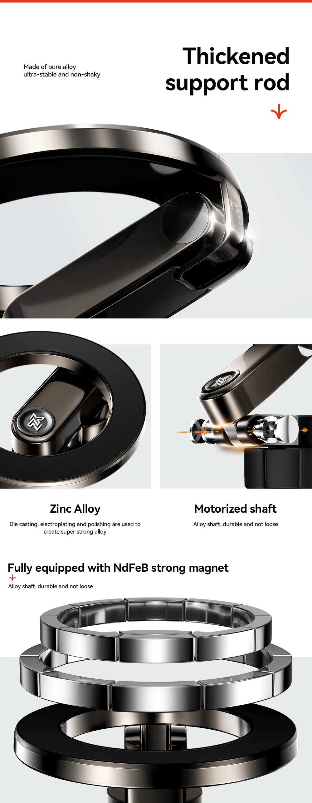 Magnetic Tesla Car Phone Holder – 360° Rotating