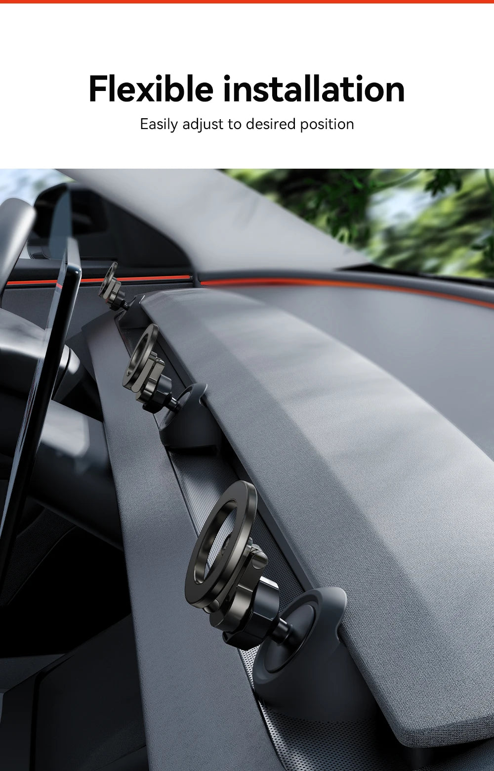 Magnetic Tesla Car Phone Holder – 360° Rotating