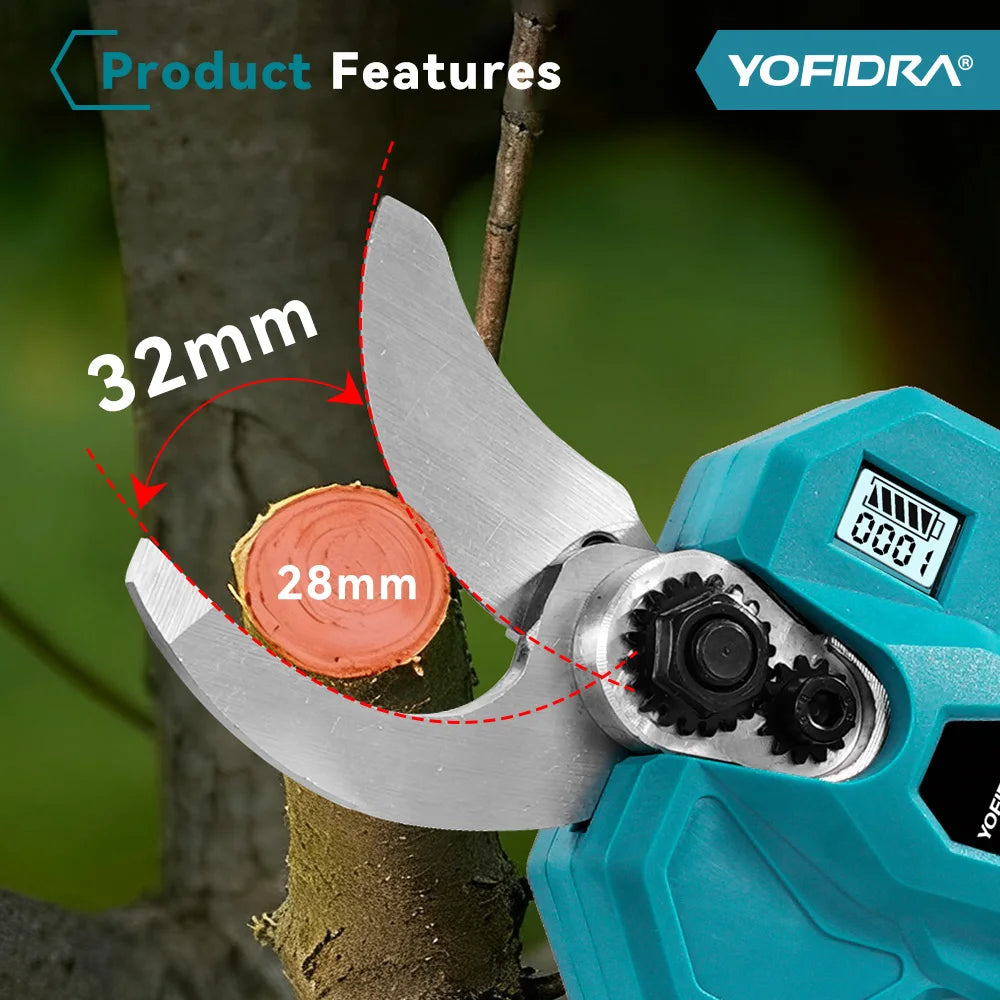 32mm Cordless Electric Pruning Shears – Brushless Garden Branch Cutter