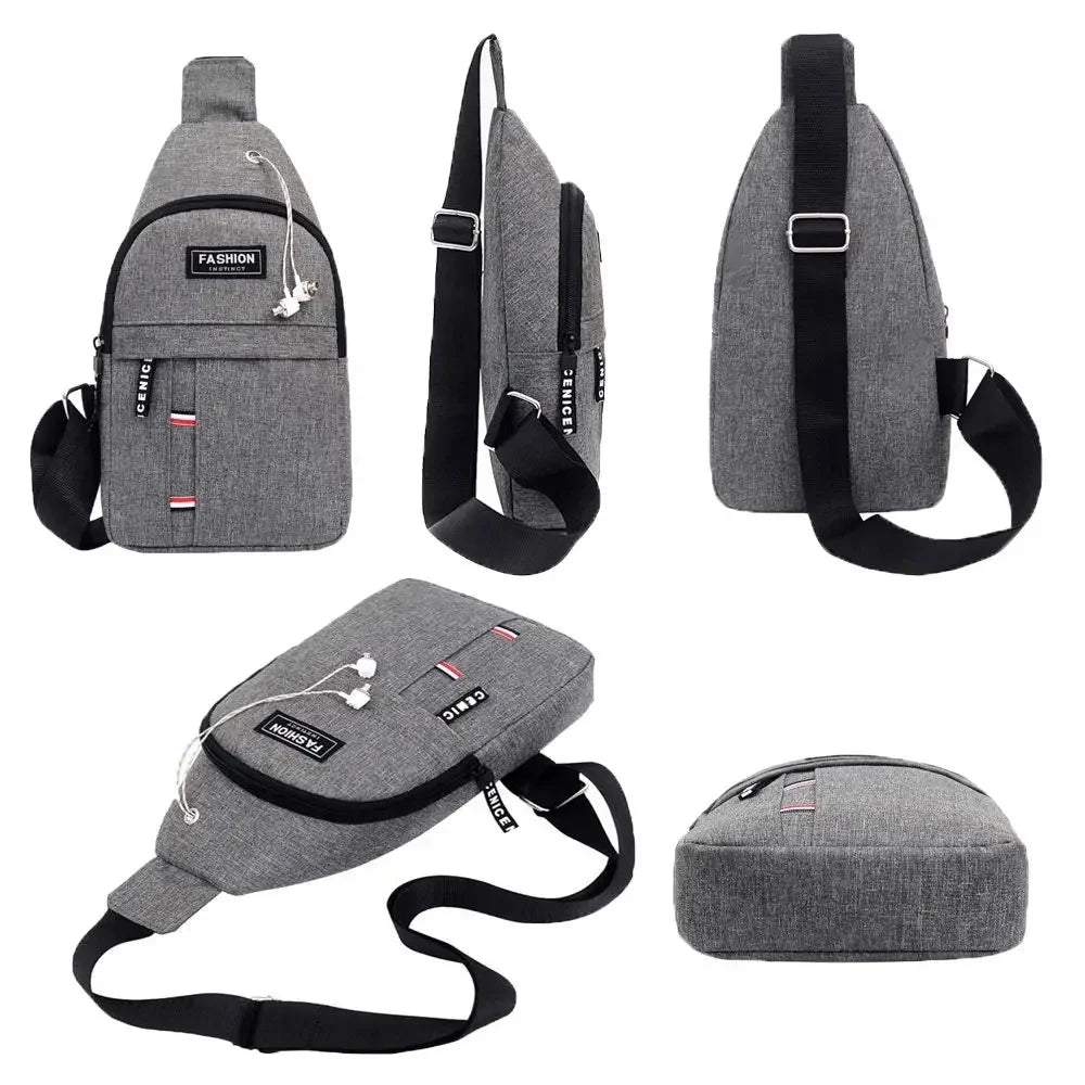Classic Canvas Crossbody Sling Bag – Waterproof Chest Bag