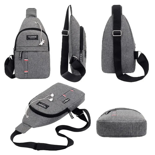 Classic Canvas Crossbody Sling Bag – Waterproof Chest Bag