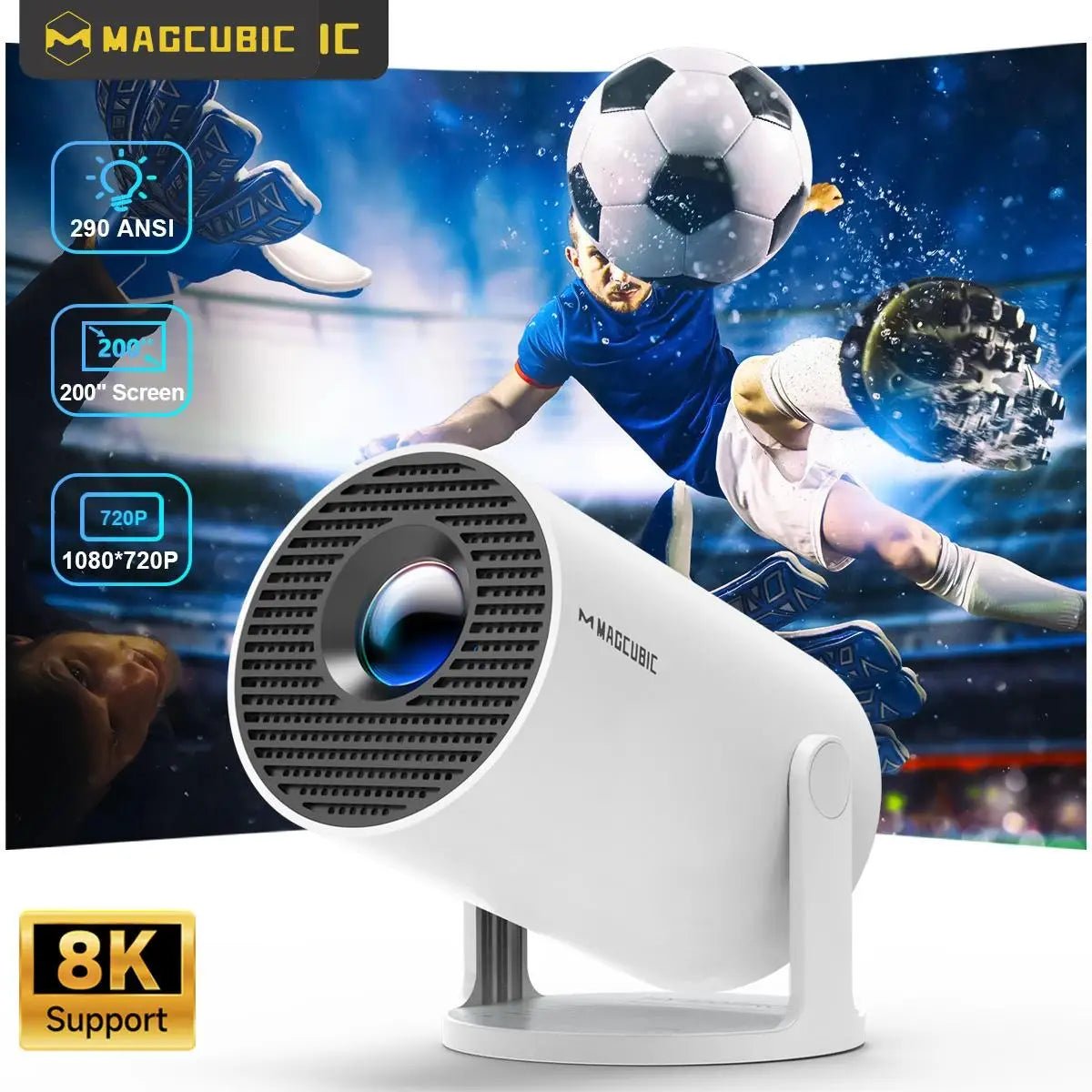 MAGCUBIC HY300 Pro Smart Projector – 8K Support, 1080P, Android 14, WiFi 6 & Bluetooth