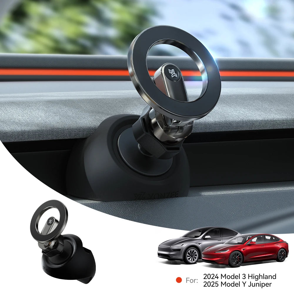Magnetic Tesla Car Phone Holder – 360° Rotating