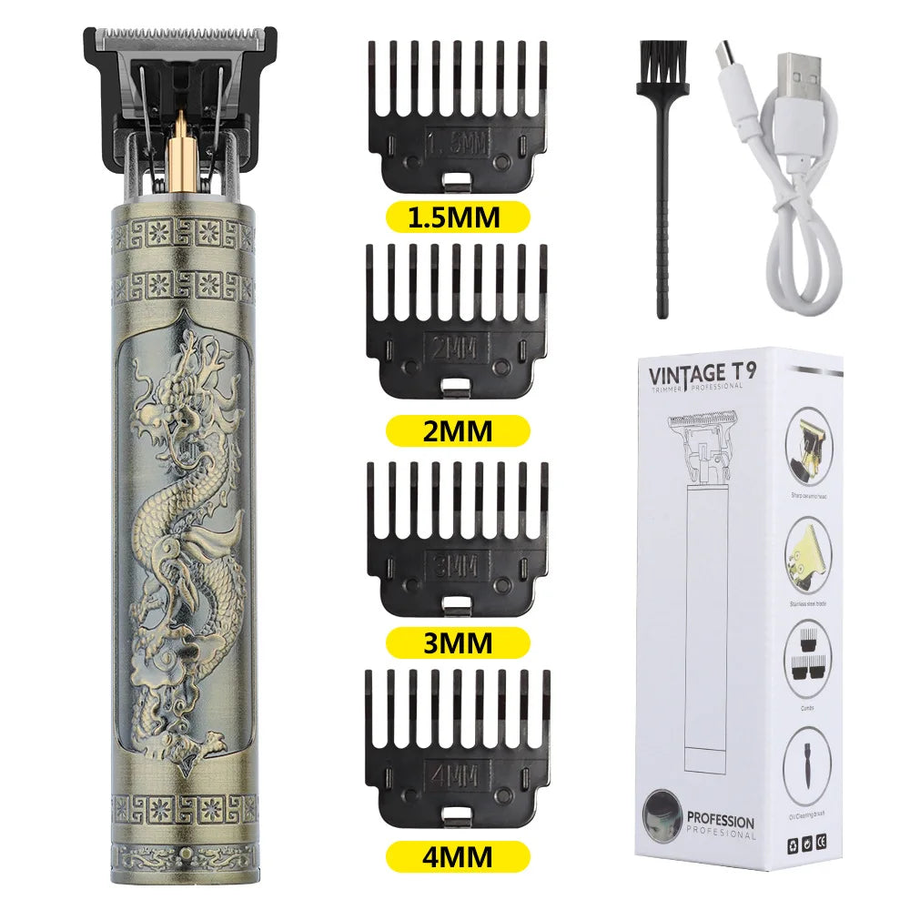 Retro T9 Professional Hair & Beard Trimmer – Cordless Electric Grooming Kit