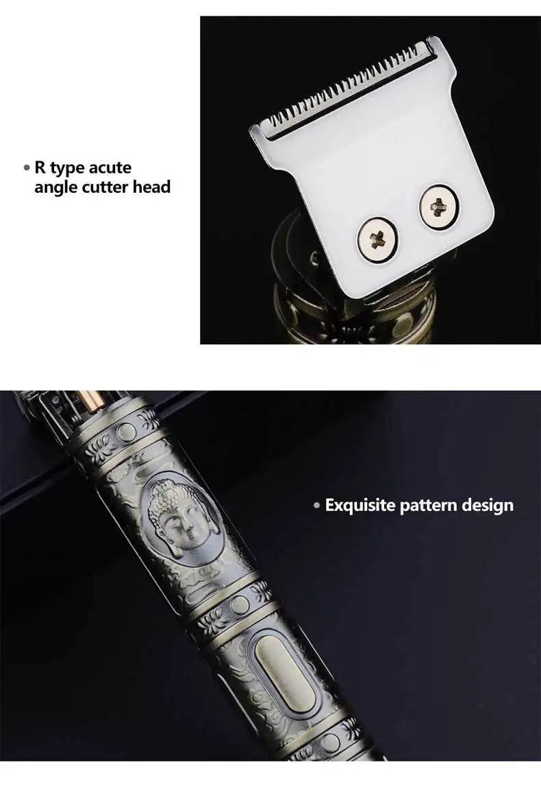 Retro T9 Professional Hair & Beard Trimmer – Cordless Electric Grooming Kit
