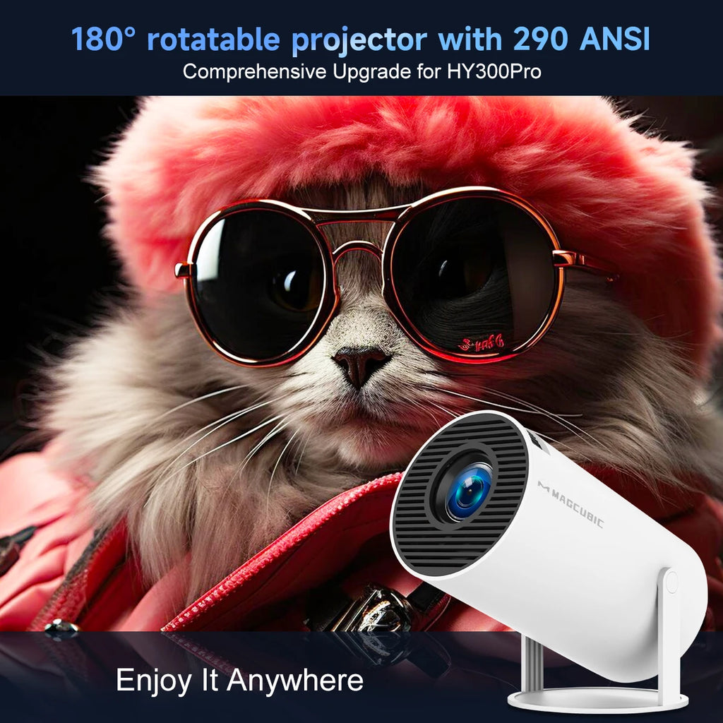 MAGCUBIC HY300 Pro Smart Projector – 8K Support, 1080P, Android 14, WiFi 6 & Bluetooth