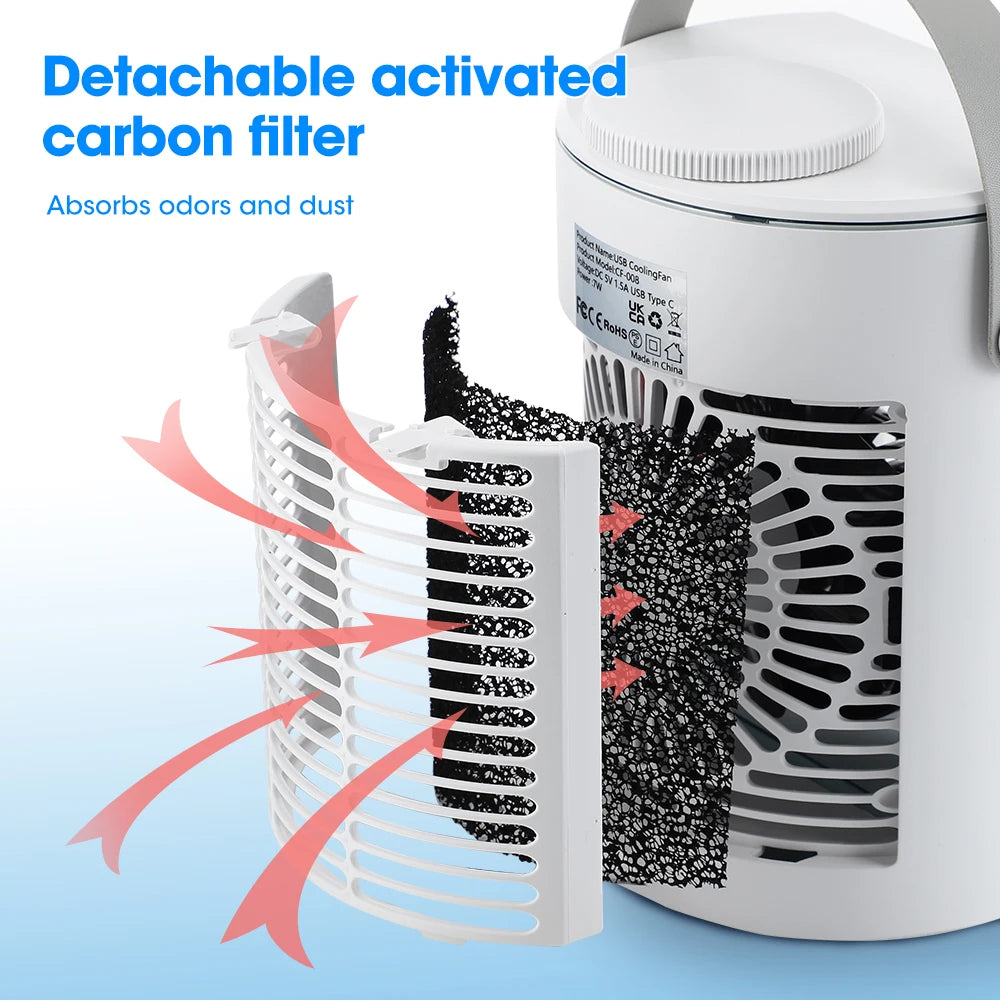 Portable Mini Air Cooler & Humidifier with LED Night Light
