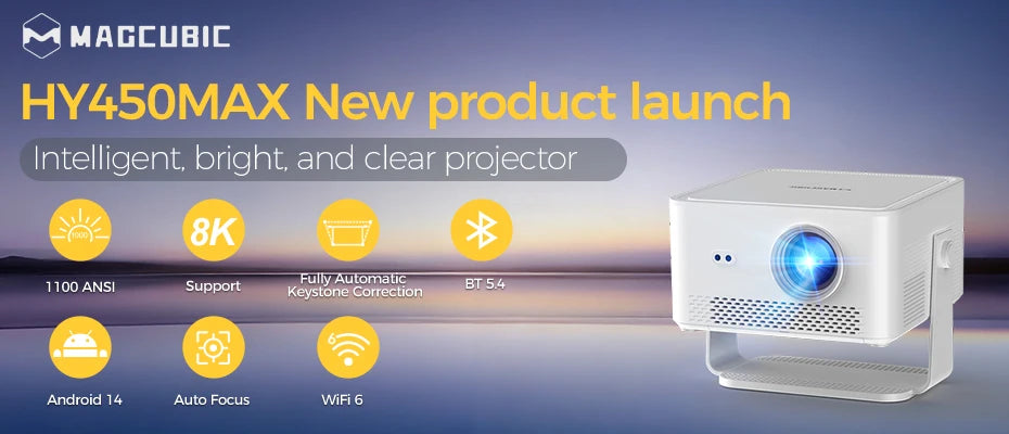 MAGCUBIC HY300 Pro Smart Projector – 8K Support, 1080P, Android 14, WiFi 6 & Bluetooth