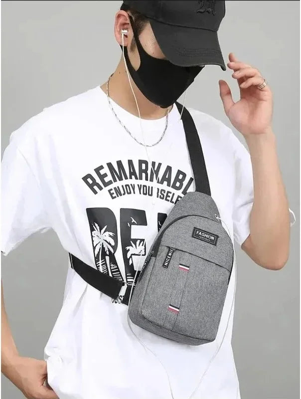Classic Canvas Crossbody Sling Bag – Waterproof Chest Bag