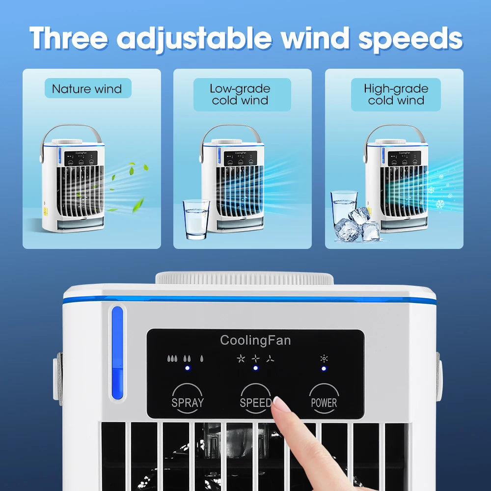 Portable Mini Air Cooler & Humidifier with LED Night Light